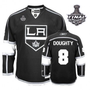 Reebok Los Angeles Kings #8 Drew Doughty Authentic Black Home With 2014 Stanley Cup Finals Jersey For Sale Size 48/M|50/L|52/XL|54/XXL|56/XXXL