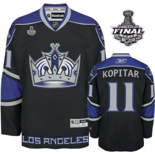 Reebok Los Angeles Kings #11 Anze Kopitar Black Third Authentic With 2014 Stanley Cup Finals Jersey For Sale Size 48/M|50/L|52/XL|54/XXL|56/XXXL