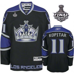 Reebok Los Angeles Kings #11 Anze Kopitar Black Third Premier With 2014 Stanley Cup Finals Jersey For Sale Size 48/M|50/L|52/XL|54/XXL|56/XXXL