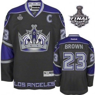 Reebok Los Angeles Kings #23 Dustin Brown Black Third Premier With 2014 Stanley Cup Finals Jersey  For Sale Size 48/M|50/L|52/XL|54/XXL|56/XXXL