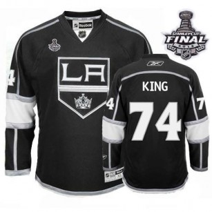 Reebok Los Angeles Kings #74 Dwight King Black Home Premier With 2014 Stanley Cup Finals Jersey  For Sale Size 48/M|50/L|52/XL|54/XXL|56/XXXL