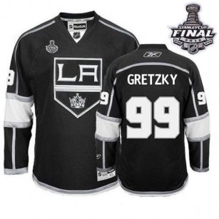 Reebok Los Angeles Kings #99 Wayne Gretzky Black Home Premier With 2014 Stanley Cup Finals Jersey  For Sale Size 48/M|50/L|52/XL|54/XXL|56/XXXL
