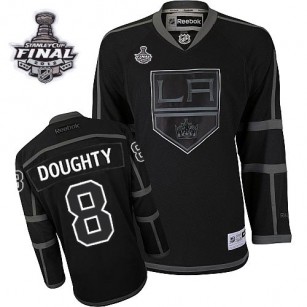 Reebok Los Angeles Kings #8 Drew Doughty Black Ice Premier With 2014 Stanley Cup Finals Jersey  For Sale Size 48/M|50/L|52/XL|54/XXL|56/XXXL