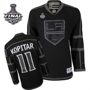Reebok Los Angeles Kings #11 Anze Kopitar Black Ice Authentic With 2014 Stanley Cup Finals Jersey  For Sale Size 48/M|50/L|52/XL|54/XXL|56/XXXL