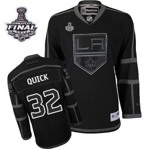 Reebok Los Angeles Kings #32 Jonathan Quick Black Ice Premier With 2014 Stanley Cup Finals Jersey  For Sale Size 48/M|50/L|52/XL|54/XXL|56/XXXL