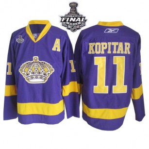 Reebok Los Angeles Kings #11 Anze Kopitar Purple Premier With 2014 Stanley Cup Jersey  For Sale Size 48/M|50/L|52/XL|54/XXL|56/XXXL