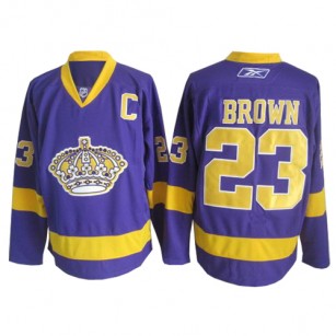 Reebok Los Angeles Kings #23 Dustin Brown Purple Authentic Jersey  For Sale Size 48/M|50/L|52/XL|54/XXL|56/XXXL