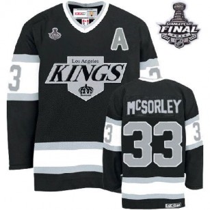 CCM Los Angeles Kings #33 Martin McSorley Premier Black Throwback With 2014 Stanley Cup Jersey For Sale Size 48/M|50/L|52/XL|54/XXL|56/XXXL