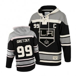 Youth Old Time Hockey Los Angeles Kings #99 Wayne Gretzky Black Authentic Sawyer Hooded Sweatshirt Jersey Cheap Online S|M|L|XLLarge