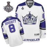 Reebok Los Angeles Kings #8 Drew Doughty White Third Authentic With 2014 Stanley Cup Finals Jersey For Sale Size 48/M|50/L|52/XL|54/XXL|56/XXXL