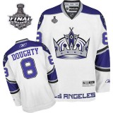 Reebok Los Angeles Kings #8 Drew Doughty White Third Premier With 2014 Stanley Cup Finals Jersey For Sale Size 48/M|50/L|52/XL|54/XXL|56/XXXL