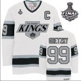 CCM Los Angeles Kings #99 Wayne Gretzky Premier White Throwback With 2014 Stanley Cup Finals Jersey For Sale Size 48/M|50/L|52/XL|54/XXL|56/XXXL