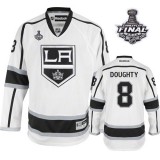 Reebok Los Angeles Kings #8 Drew Doughty White Road Authentic With 2014 Stanley Cup Jersey  For Sale Size 48/M|50/L|52/XL|54/XXL|56/XXXL