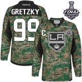 Youth Los Angeles Kings #99 Wayne Gretzky Camo Premier Veterans Day Practice Stanley Cup Jersey Cheap Online S|M|L|XLLarge
