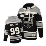 Youth Old Time Hockey Los Angeles Kings #99 Wayne Gretzky Black Premier Sawyer Hooded Sweatshirt Jersey Cheap Online S|M|L|XLLarge