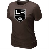 Los Angeles Kings Team Logo Brown Women T-Shirt Jersey Cheap For Sale